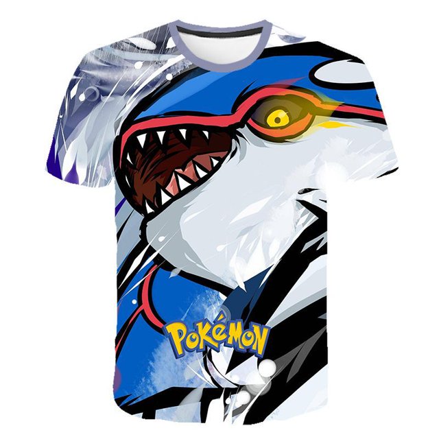 Camiseta de Pokémon Charizard para niños y niñas, Camisa estampada de dibujos animados de Anime, Tops de Pikachu, ropa de Boutique, manga corta qym unisex