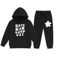 thumbnail image 6 of Toddler Girls Outfit Sets Kids Girl Boy Long Sleeve Letter Printed Lightweight Hoodie Sweatshirts And Long Pants Set Outfit,2-Piece,Size 2-13Y, 6 of 7