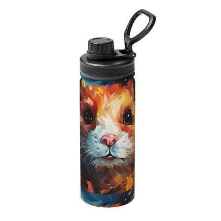 

Ocsxa Oil Painting Colorful Hamster Print 18oz Stainless Steel Water Bottle Unisex Water Bottle Insulated Sports Water Cup Flask for Cold Water Drinks/Sports/Travel/Car/School