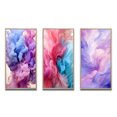 thumbnail image 2 of Designart "Red Blue Ink Waves Pure Abstraction III" Abstract Liquid Ink Framed Wall Art Set Of 3 - Purple Modern Frame Gallery Set For Office Decor, 2 of 6