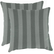 Jordan Manufacturing 18" x 18" Conway Smoke Grey Stripe Square Outdoor Throw Pillow (2 Pack)