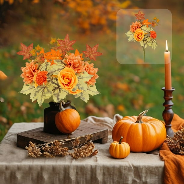 Decoración de jardín interior de hojas de arce rojo simuladas, paisajismo de plantas artificiales, ramas falsas de plantas verdes de plástico, ramo de hojas de arce artificiales C