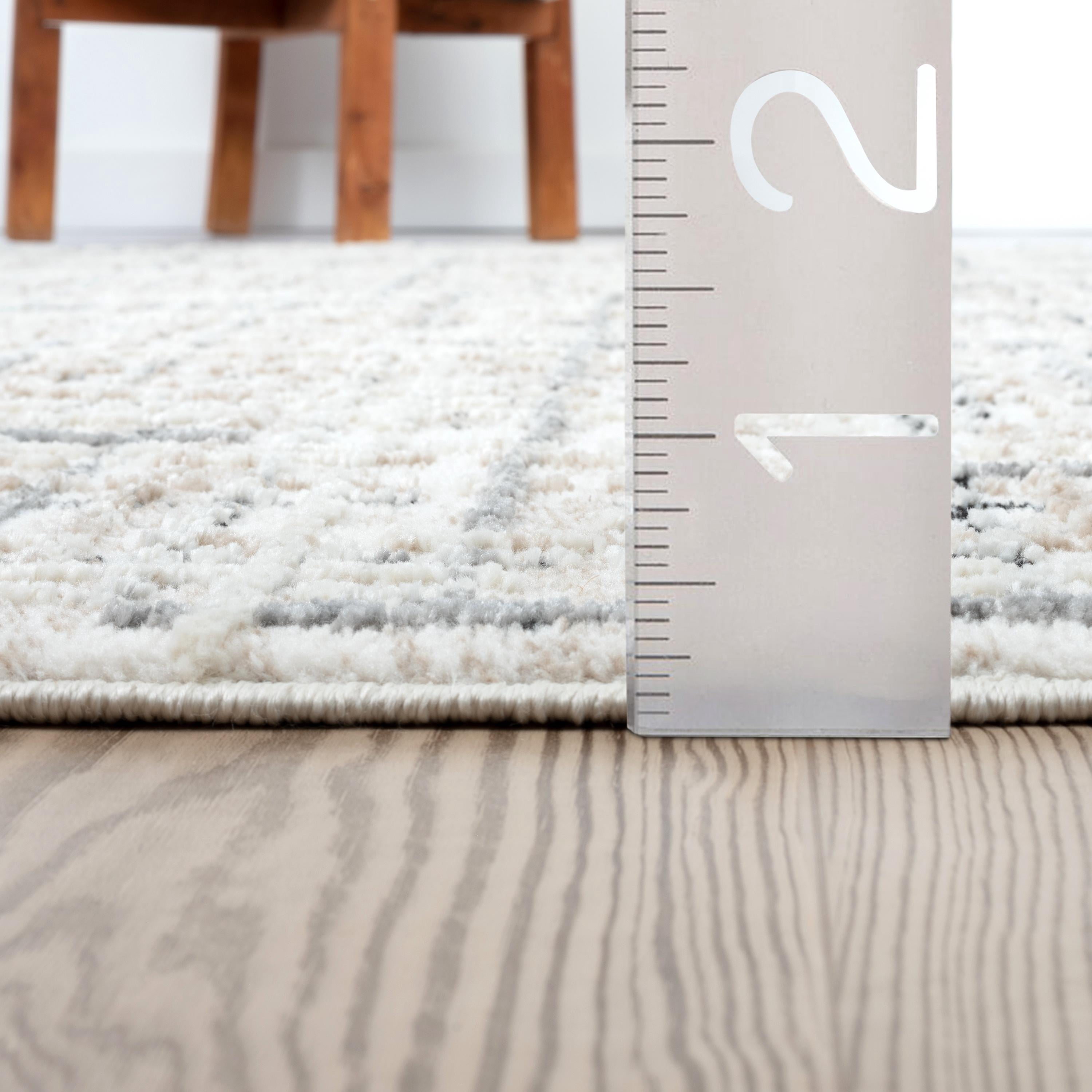Abani Viva Collection Area Rug Mid Century Modern Bedroom Living Room Decor Floor Rug 8 x 10 Gray
