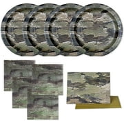 Havercamp Army Camo Party Supply Set, Military Theme, 48 Count