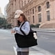 thumbnail image 3 of Bolsa Bolso de hombro de pana retro para mujer, bolsos grandes de Color sólido para mujer (negro) JShteea Para Estrenar, 3 of 9