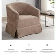 thumbnail image 5 of Locus Bono Swivel Accent Chair for Living Room Bedroom, Comfy Arm Chair Seat for Office, Adult Chair, Linen Fabric, Light brown/Camel, 5 of 5