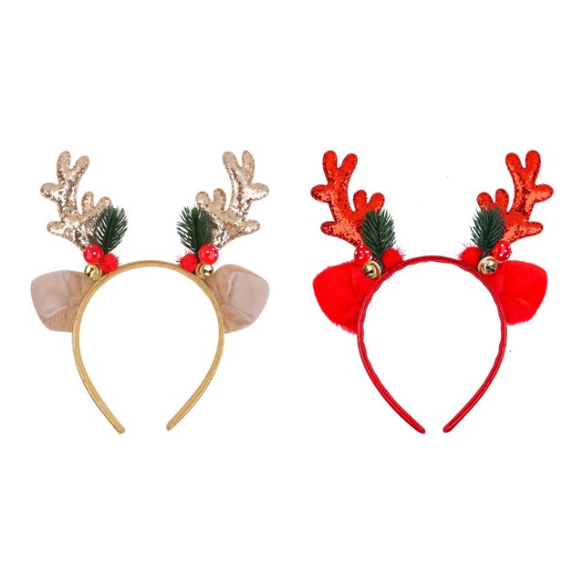 ¡Compra y Ahorra!, Adornos navideños para adultos y niños, cintas para el pelo con astas de ciervo, arte de tela, regalos navideños Akmoler