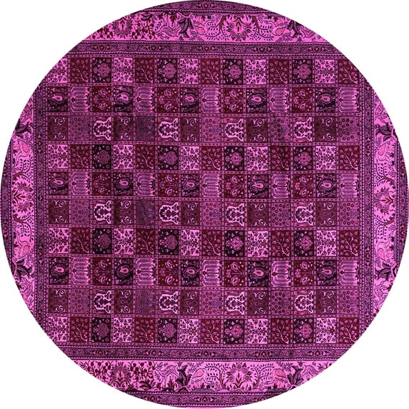 Ahgly Company Indoor Round Persian Pink Traditional Area Rugs, 3' Round