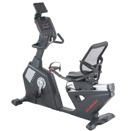 RUNOW Commercial Recumbent Exercise Bike LCD Screen Display 20 Levels of Resistance 400 lb Weight Capacity and 33 lb Flywheel