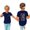 Blue, variant on Nrmvnmi Kids Summer Casual T-Shirt Round Neck Short Sleeve Letter Print Blouse Loose Tee Tops For 4-16 Years Boys And Girls