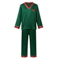 thumbnail image 2 of Family Matching Christmas Pajamas Silk Pajamas Long Sleeve Pullover Festival Party Sleepwear Top and Pajamas Pants New Year Pajamas, 2 of 5