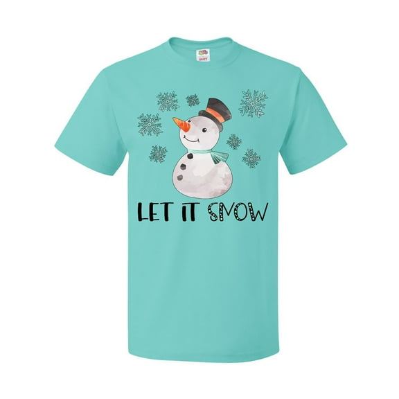 Inktastic Let It Snow Cute Snowman in Hat and Scarf T-Shirt