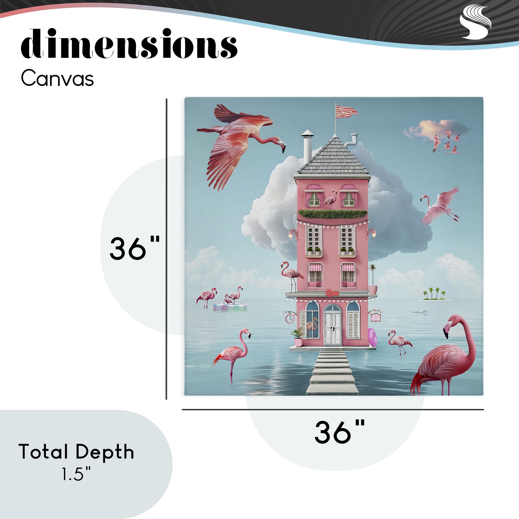 Flamingo Hotel on Water Canvas Wall Art, design by Lori Lea Studios