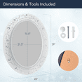 thumbnail image 5 of Head West Frosted Tile Framed Oval Wall Vanity Mirror - 23" x 29", 5 of 7