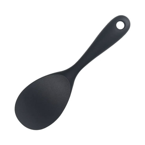 Xiao Hua 2 cucharas de arroz de silicona resistentes al desgaste, antiadherentes, ideales para uso doméstico, color negro.
