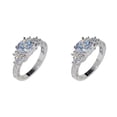 thumbnail image 1 of (2-Pack) Rinsvye Natural Silver Gemstone Court Ring Women Birthstone Bride Engagement Wedding Rings for Ring Rings Jewelry for Teen Mens Rings Pack, 1 of 6