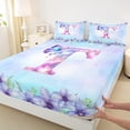 thumbnail image 3 of Homewish Initial T Letter Full Size Sheets for Teens, Magic Butterfly Animal Bed Sheets, Cartoon Dreamy Floral Sheet Sets, Ultra Soft Bedroom Decor, 4 Pieces, 3 of 7