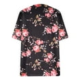 thumbnail image 4 of Patlollav Womans T-Shirt Plus Size Clearance Fashion Casual Scenic Flower Print V-Neck Tops, 4 of 6