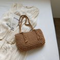 thumbnail image 4 of Bolsa de punto estético para mujeres Bolsa de vacaciones de verano de gran capacidad (caqui), 4 of 9
