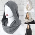 thumbnail image 3 of JULYING Women Winter Knit Hood for Infinity Scarf Windproof Shawl Wrap Earflap Neck Warm, 3 of 17