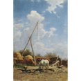 thumbnail image 2 of August von Pettenkofen 11x14 Black Ornate Wood Framed Double Matted Museum Art Print Titled: Hungarian Horse Drinks (1860-1870), 2 of 5