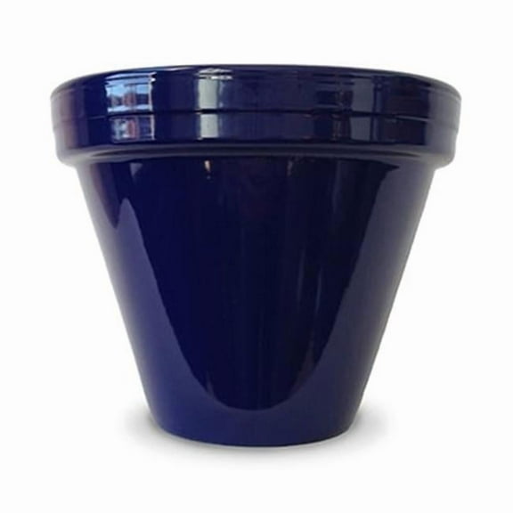 Ceramo 173733 6.5 x 5.5 in. Powder Coated Ceramic Standard Planter, Cobalt - Pack of 10