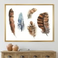 thumbnail image 2 of Designart 'Ethnic Boho Feathers In Earth Tones On White' Bohemian & Eclectic Framed Canvas Wall Art Print, 2 of 5