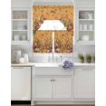 thumbnail image 3 of Yellow Pumpkins Fall Swag Kitchen Curtains Sets for Windows 24 Inch Length, Harvest Thanksgiving Botanical Leaves Short Window Curtain Panels Swags Valances and Tiers 3 Piece Set for Cafe/Dining Room, 3 of 5