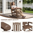 thumbnail image 3 of SERWALL Oversized Outdoor Rocking Chair for Adults, HDPE All Weather Patio Rockers for Porch Garden Lawn, Brown, 3 of 6