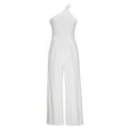 thumbnail image 4 of Dazajoo Womens Oversized Cotton Linen Jumpsuit 2024 Casual Summer Loose One Piece Off Shoulder Elastic Waist Wide Leg Long Romper with Pockets for Women Dressy Trendy Solid Color Rompers,White,M, 4 of 6