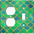thumbnail image 4 of Metal Light Switch Plate Outlet Cover Mermaid Blue Green MER009, 4 of 13