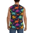 thumbnail image 4 of Fotbe Men's Colorful Dinosaur Print Men's Sleeveless Muscle Tank Tops Casual T-Shirts for Gym Workout Beach-XX-Large, 4 of 8
