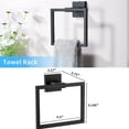 thumbnail image 4 of Matte Black Bathroom Hardware Set,5-Piece Towel Bar Ring Set Wall Mount Bathroom Accessories Include 23.6 inch Towel Bar,Towel Rack Ring,Toilet Paper Holder,2*Robe Hook, 4 of 6