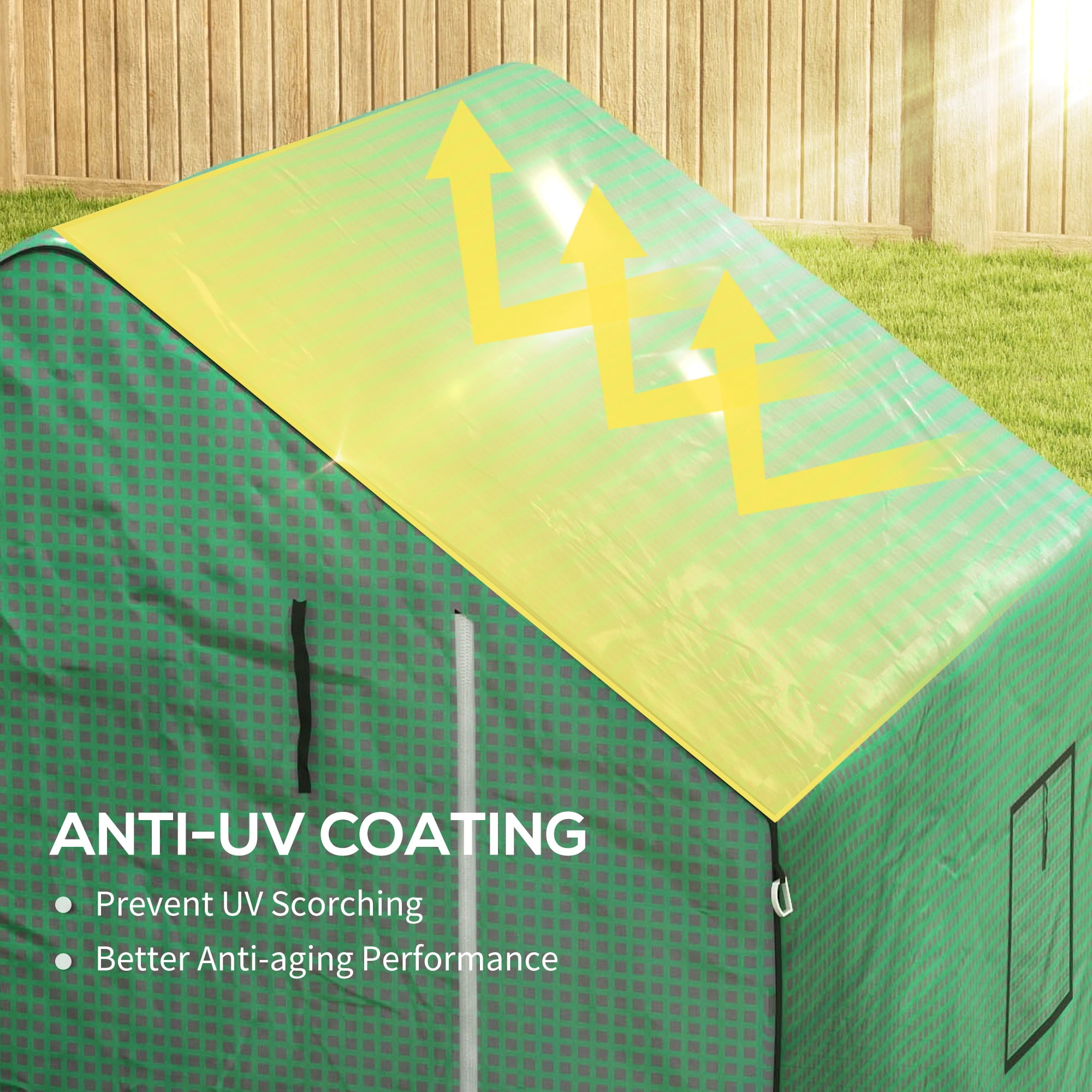 Outsunny 2 Greenhouse 01-0472 Replacement Covers, 55x56.25", Green & White
