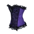 thumbnail image 4 of Womens Gothic Waist Cincher Corset Bustier Body Shaper Floral  Corset Vintage Pattern Knitting Shapewear Plus Size, 4 of 8