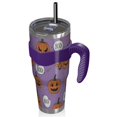 thumbnail image 2 of 40oz Tumbler,Purple Halloween Pumpkins with Boo Insulated Tumblers with Removable Handle,Stainless Steel Double Vacuum Coffee Tumbler Cup with Straw for Home,Office,Travel,Party, 2 of 5