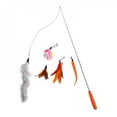 thumbnail image 1 of Kitty Three-section Telescopic Funny Cat Stick Toy 5 Replacement Head Set Orange, 1 of 6