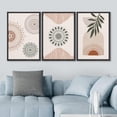 thumbnail image 3 of IDEA4WALL Framed Canvas Print Wall Art Set of 3 Geometric Mandala Pattern Forest Plant Abstract Nature Illustrations Modern Art Nordic Zen Decorative for Home Decor - Black 16"x24"x3, 3 of 5