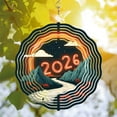 thumbnail image 3 of Stylized Metal Wind Spinner with Winding River & Mountain Design Neon ' 2026 ' Accent Perfect for Yard & Garden Decor, 3 of 6