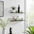 thumbnail image 6 of Danya B. Repose Display Photo Ledge Shelf Set of 2 - White Back/Dark Walnut Shelf, 6 of 11