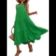 thumbnail image 2 of Vestidos de Verano para Mujer, Sin Mangas, Largos, con Escote en V, Informales, Fluidos y con . Verde L, 2 of 7
