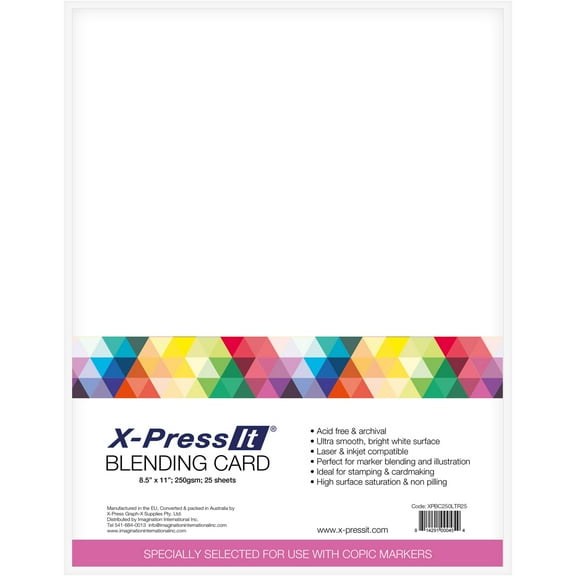 X-Press Blending Card 8.5"X11" 25/Pkg-White
