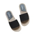 thumbnail image 4 of Zapatos de mujer Sandalias de playa de verano Zapatillas Cuerda de cáñamo de imitación Zapatos de fondo plano de viaje Wmkox8yii  ytu7114, 4 of 6