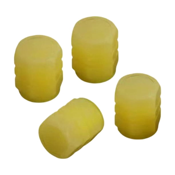4 tapas luminosas para válvulas de neumáticos de coche, a prueba de polvo, para bujes de rueda. amarillo 4 piezas