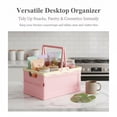 thumbnail image 5 of GIXUSIL 1 Pack Foldable Storage Box Pastel Pink Plastic Crates Multipurpose Collapsible Bins with lids Cute Organization Basket for Home Office Kitchen Picnic Camping 9.8×6.7 inch, 5 of 8