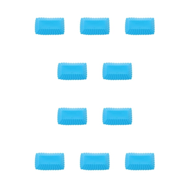 Matsuzay 10 Uds. Molde de silicona para pasteles, herramientas rectangulares para hornear, accesorios para revestimientos de magdalenas Herramientas y accesorios para hornear Azul