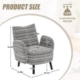 thumbnail image 2 of Jopath Modern Style Accent Chair with Sanded Fabric, Side Storage Pocket, Solid Wood Legs, Comfortable Reading Chair for Living Room, Bedroom, Office Dark Gray, 2 of 10