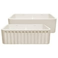 thumbnail image 2 of Whitehaus Collection  WHFLPLN3318-BISCUIT 33 in. Reversible series fireclay sink with smooth front apron one side and fluted front apron on opposite side- Biscuit, 2 of 4