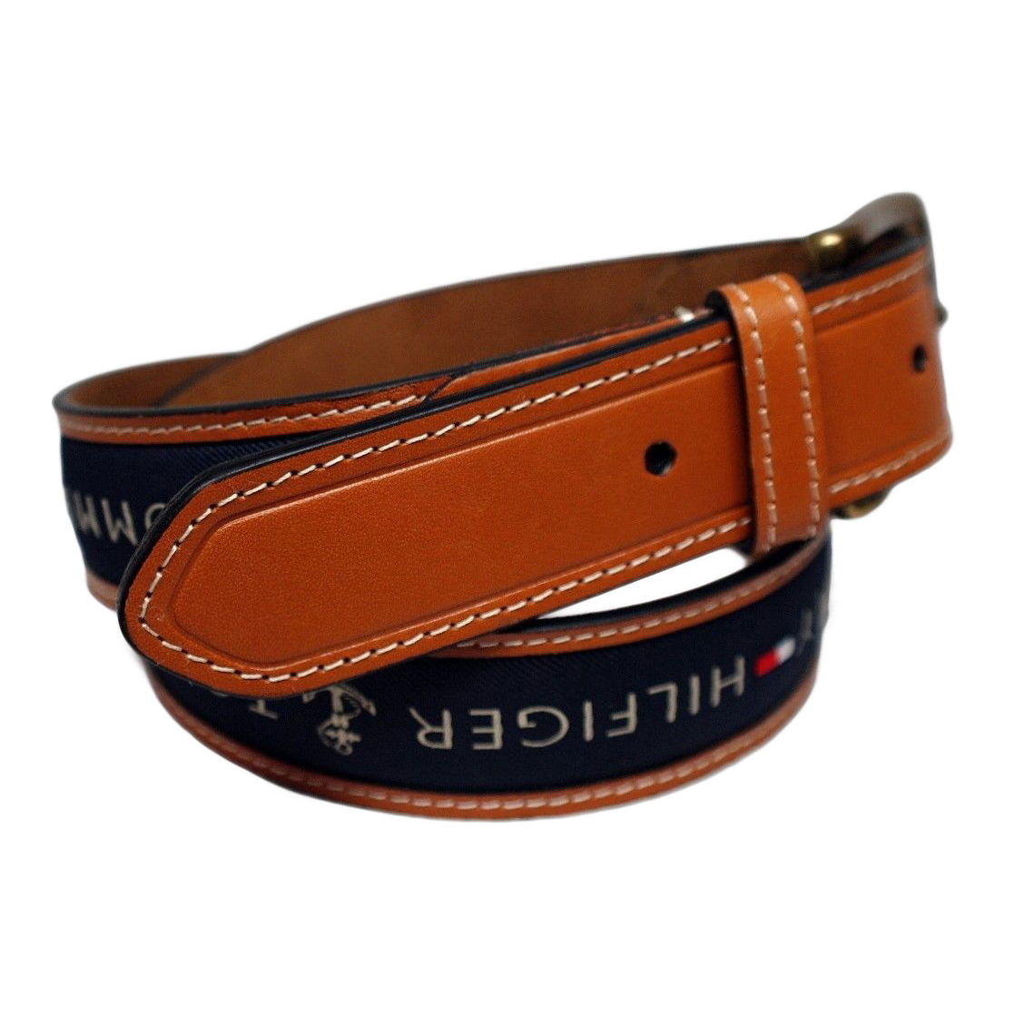 tommy hilfiger men's ribbon inlay belt