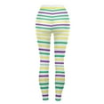 thumbnail image 5 of Vekome Leggings for Women Plus Size Mardi Gras High Waisted Yoga Pants Seamless Striped Lightweight Running Tights Multicolor L, 5 of 7
